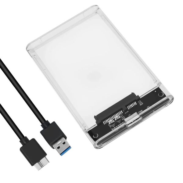 Herramienta transparente libre 2,5 pulgadas USB 3,0 5Gbps a SATA III disco duro externo HDD carcasa SSD soporte UASP