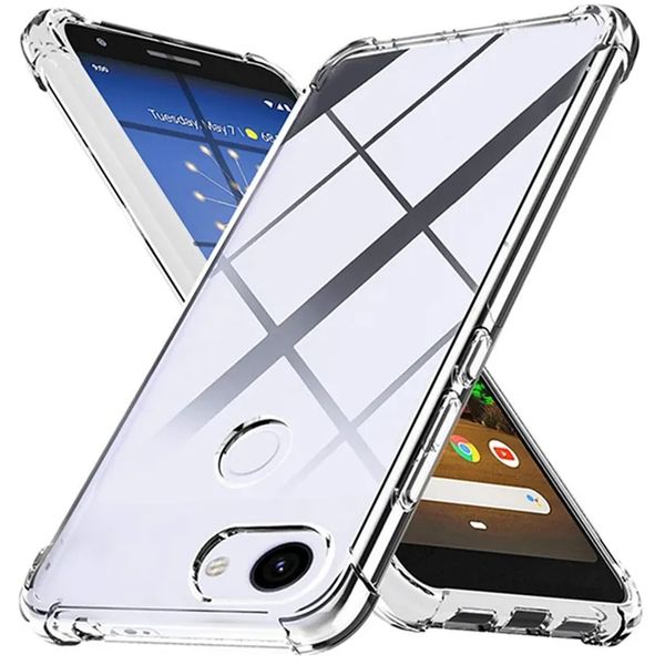 Coque de téléphone transparente en TPU pour Google Pixel 8A 8 Pro 7A 6A 5 XL 4A 3A 3 Lite, étui Transparent antichoc en Silicone