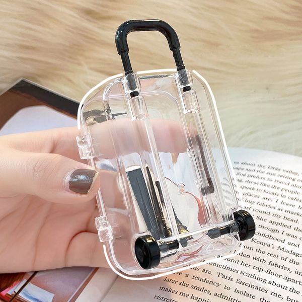 Diseño de equipaje de viaje transparente Caja de dulces de plástico Mini Maleta Caja Boda Baby Shower Cajas de chocolate Regalos de Navidad DH9481