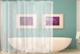 Mouveau de douche transparent étanche à la salle de douche Peva Molieuse durable Toliet ridets avec 12 crochets Fournitures ménagères7276474