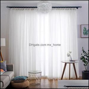 Rideaux blancs transparents pour salon, chambre à coucher, cuisine, court, petit voile, traitements de fenêtre modernes, drapé, livraison directe 2021 Cur