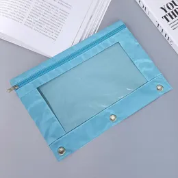 Capacité de la pochette à stylo transparent 3 Ring Binder crayon Aiveau avec une fermeture éclair lisse en PVC pour le bureau de l'école