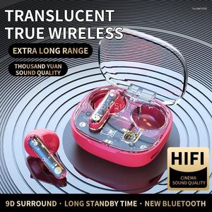 Écouteurs d'écouteurs Bluetooth 53 sans fil transparents avec qualité sonore 9D et écouteurs hifi ojgpm
