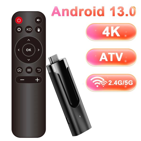 Transpeed ATV Android 13 TV Stick Amlogic S905Y4 con aplicaciones Dual Wifi Quad Core 4K 3D BT50 reproductor multimedia inteligente 240130
