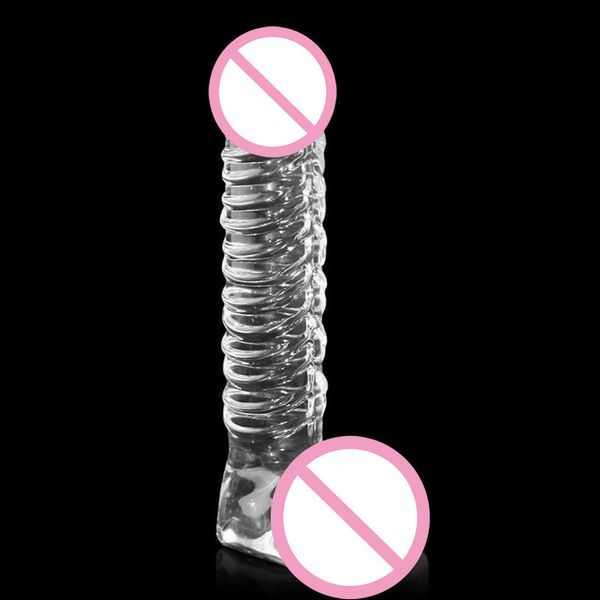 Transprent Pyrex Glass Butt Plug Crystal Dildo Anal Tamaño Grande Pene Estimulación del Punto G Juguetes Sexuales Para Adultos S627