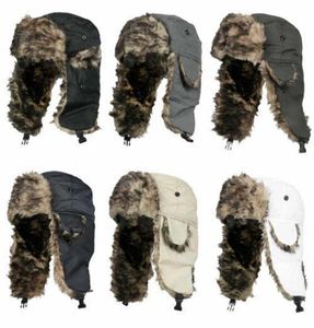 Trapper Adult Warm Ski Aviator Bomber Hat Fur Men Winter Earflap Trooper1854678