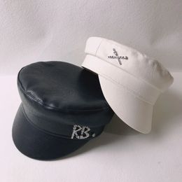 Trapper Hats Designer RB lettre cochon marine chapeau version coréenne automne et hiver cuir femme casquette plate mode octogonale 231208