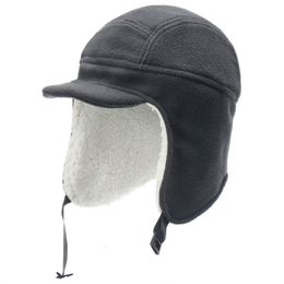 Chapeaux de trappeur Hiver Berbe Berbe Chapeau chaud chaud épais Ajouter des tons de bonnet en fourrure avec capuchons à oreille à bordure à bord Caps de ski 230817