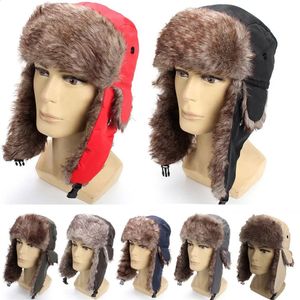 Chapeaux de trappeur pour hommes et femmes, Ushanka russe, chapeau de Ski chaud en fourrure d'hiver, 231219