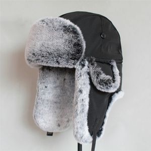 Trapper Hats Winter Bomber voor mannen faux bont Russische ushanka vrouwen dikke warme pet met oorflappen 220901