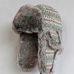 Trapper Hats Winter Russian Bomber Mujeres Hombres Gorras de nieve con orejera Unshanka 220901