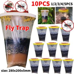 Pièges 110pcs Piège à mouche extérieure jetable Nontoxic Ly Lure Lure Jardin Hanging Fly Catcher Pest Pest avec appât pour éliminer les insectes