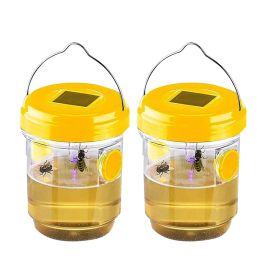 Pièges 2 pack Solar Wasp Trap extérieur suspendu, guêpe Cather suspendue avec de la lumière pour les vestes jaunes, les frelons, les abeilles, les pièges à guêpe
