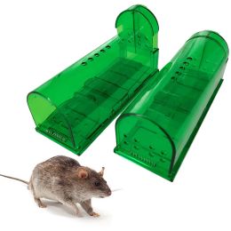 Pièges 2pcs attraper et libérer le piège de la souris Traps transparents Small Mousetrap Maison réutilisable pour la maison en plein air