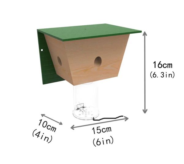 Pièges des guêpes d'abeilles Piège à la maison réutilisable en plein air double utilisation en bois apicoping suspendu voleur de mouche de contrôle de la commande