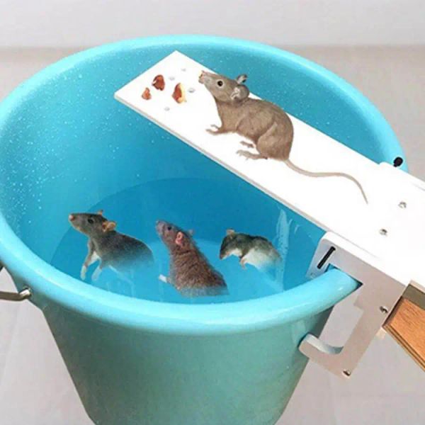 Pièges DIY Home Garden Pest Contrôleur Rat Piège rapide Kill Kill Kill Seesaw Mouse Catcher Bait Home Rat Trap