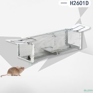 Pièges Cage en métal pour souris, lutte antiparasitaire, grand 42 cm, 17 pouces de longueur, maille en fer argenté, 2 portes, pour attirer la souris, déclencheur intelligent, fermeture automatique, piège à gros rats vivants, intérieur et extérieur, rongeur