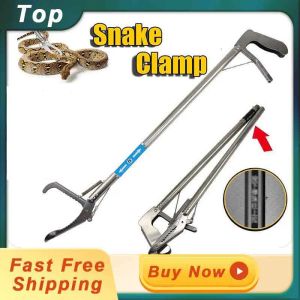 Pièges Piège de serpent professionnel Catcher en acier inoxydable Snake Anfi Piège Stick 1,5m Reptile Grabber Catcher Snake Nourning Hunting with Lock