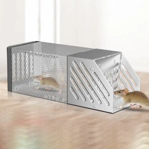 Vallen enkele deur continu rattenval binnen- en buitenmuizen catcher mousetrap metaal herbruikbare muis rattenkooi