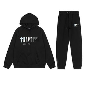 Trapstar Survêtement noir Trapstar Running Basketball Sportswear Designer Sweat à capuche pour hommes et pantalons Loose Tech Hommes Femmes Costume à manches longues