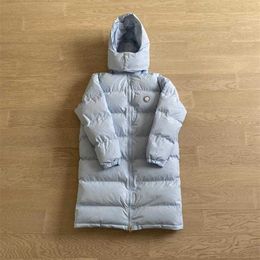 Trapstar Pareja Abrigo de algodón Nueva con capucha Azul claro Simple Versátil Larga Moda Marca Chaqueta Cortavientos Chándal 2023 Invierno High Street Jacke Sudadera con capucha