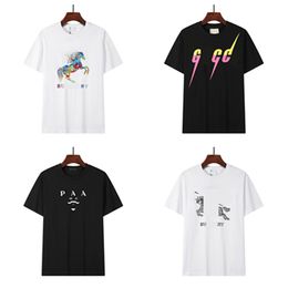Trapstar diseñador moda juego marca de lujo camiseta para hombre algodón puro caballo de guerra bordado color anime patrón cuello redondo ropa de manga corta para hombre M-3XLjing
