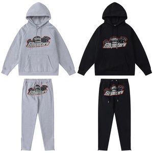 Trapstar Designer Men's Set Tiger Head Suit Polaire Sports Survêtements Serviette Broderie Lettre Femmes Hommes Survêtement Sweats À Capuche Et Pantalons