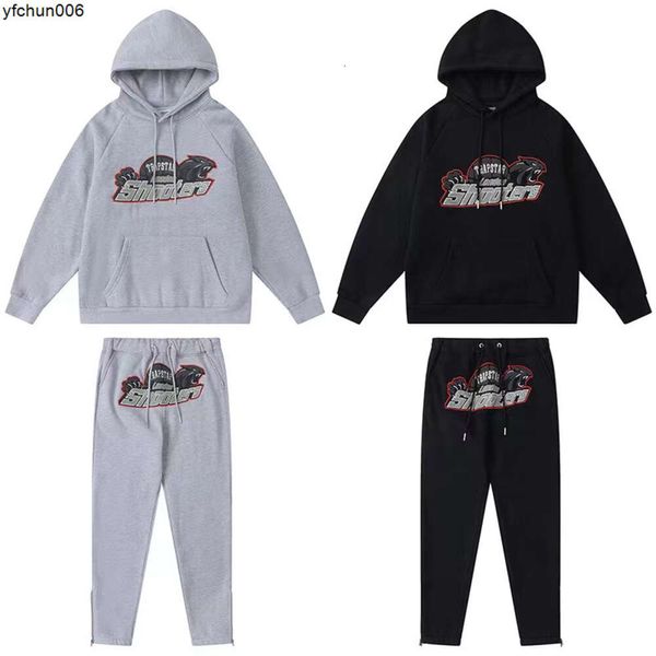 Trapstar Designer Mens Set Tiger Head Suit Fleece Sports Survêtements Serviette Broderie Lettre Femmes Survêtement Sweats à capuche et pantalons {catégorie}