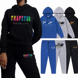 Trapstar Designer Mens Suite Fleece Sportpakken Toekdoek Borduurbrief Dames Volledige trainingsuit Regenboog Decoderen Decodering Hooded Tuta