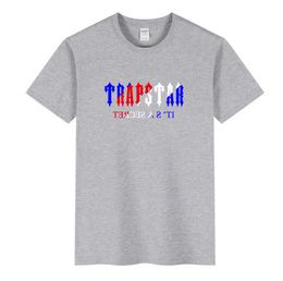 Trapstar ee 100% coton chemise à col rond hommes décontracté haute qualité été à manches courtes hommes chemises basique t-shirt design classique 66ess