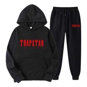 Chándal Trapstar, chaquetas de moda para hombre y mujer, conjunto de sudadera con capucha, suéter de felpa, deportes informales, conjunto de dos piezas para parejas de talla grande 2xl 3xl