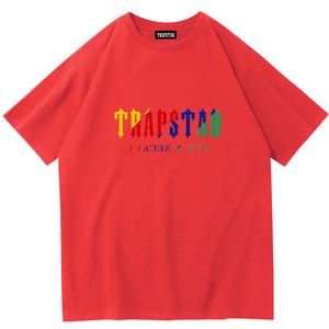 TRAPSTAR Moda para hombre camiseta Diseñador de lujo mujer camiseta hombre corto todo algodón verano casual marca deportiva logo imprimir color calle popular camisetas rojas