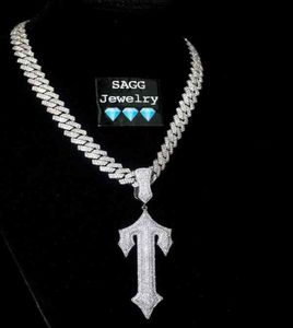 Trapstar volledige diamanten ketting hanger hiphop rap dril aangepast dezelfde Centralcee Exclusive8695454