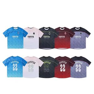 Trapstar Gradient Trim Deportes Manga corta Baloncesto Clotter Camisetas Camisetas Cara a aire Entrenamiento Uniforme Camisas inferiores