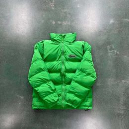 Trapstar groene katoenen jas met klein label Youth Series Verdikte hoed Afneembare jas Veelzijdig windjack Trainingspak 2023 Winter High Street Jacke Hoodie