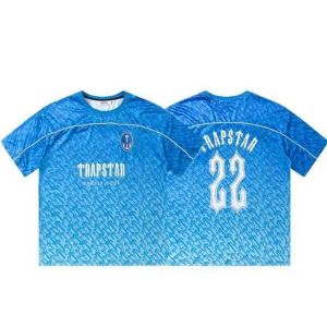 Trapstar Hoge kwaliteit t-shirt Zomer korte mouw Voetbal Jersey Losse Mesh Sneldrogende Gradiënt Korte Mouw T-Shirt D1