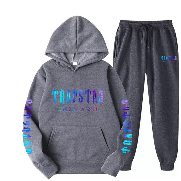 Trapstar sweat à capuche designer pull hommes sweat à capuche O cou lettre imprimé gris pardessus sweat streetwear mode sweat à capuche noir pour homme sweat à capuche