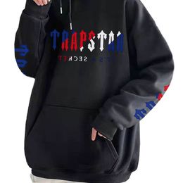 Trapstar Its A Secret Hommes À Capuche Bleu Rouge Blanc Imprimer Casual Streetwear Hip Hop Sweat Automne Harajuku Unisexe Marque Vêtements 220815