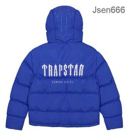 Trapstar Jacket London Designer Jacket Decoded Puffer À Capuche Veste Bleu Glace Lettrage Brodé À Capuche Fourrure Manteau D'hiver Pour Hommes Pull Vestes pour Hommes OKUS