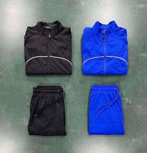 Trapstar veste survêtement hommes Irongate Shell costume 2.0 Version bleu et noir qualité lettrage brodé femmes manteau 64fj