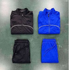 Trapstar veste survêtement hommes Irongate Shell costume 2.0 Version bleu et noir qualité lettrage brodé femmes manteau 1113ess