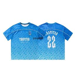 Trapstar Logo schuin nummer basketbal jersey voetbal jersey geleidelijke kleurverandering sport sport korte mouw t -shirt mannen