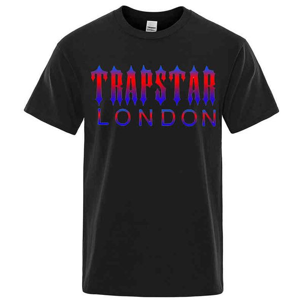 Trapstar London Brand estampada Camisetas Men Harajuku Camisetas transpirables Moda de algodón de algodón de algodón de algodón