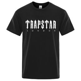 Trapstar London Lettre Imprimé Hommes T-shirts Respirant Surdimensionné À Manches Courtes T-shirt Occasionnel Vêtements Coton Doux Streetwear 220707