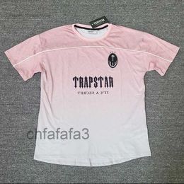 Trapstar London heren streetwear T-shirt gratis hiphop roze oversized jersey met korte mouwen KTF3