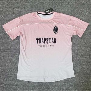 Trapstar London T-shirt Streetwear pour hommes, maillot surdimensionné rose Hip Hop gratuit à manches courtes