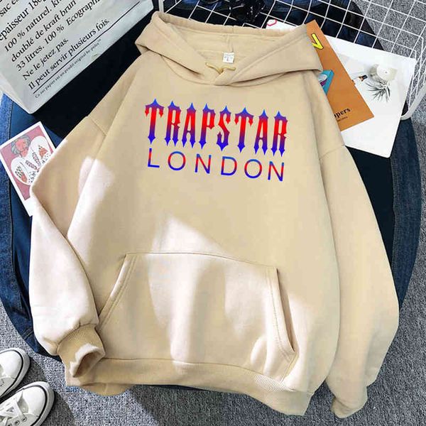 Trapstar London – sweat à capuche avec autocollant pour hommes, style Hip Hop, polaire chaude, vêtements de sport, pull à col rond, Streetwear, décontracté et confortable