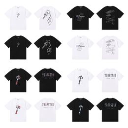 T-shirts pour hommes Été Nouveau t-shirt Trapstar Print T-shirts de créateurs à manches courtes Sportswear Black Cotton London Street Rainbow Clothing