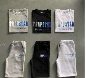 Trapstar heren shorts en t -shirt set tracksuits designer koppels handdoek borduurbrief Letter dames crew nek val star sweatshirt pakken hoogwaardige groothandel 115es