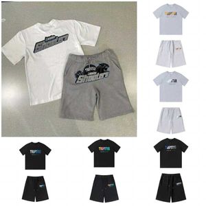 Ensemble de shorts et t-shirts pour hommes Trapstar Couples de créateurs de survêtement Trapstar Ensembles pour hommes avec lettre de broderie Serviette T-shirt Trapstar à col rond pour femme Hp